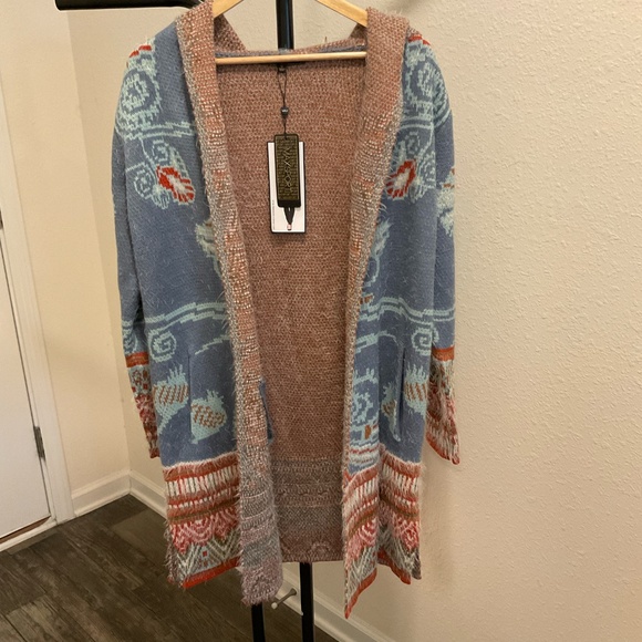 NWT, MAXSPORT Hooded Long Open Cardigan Sweater, Size M, MSRP $328.00 - Picture 3 of 7